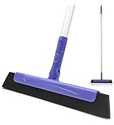 ZUBULUN Floor Squeegee Broom Rubber Blade Water Foam Pet Hair Wiper with 48.4'' Aluminum Long Han...