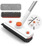 Long Handled Tub Tile Scrubber, ZUBULUN 60 Inches Shower Cleaning Brush with 360 Degree Rotating ...