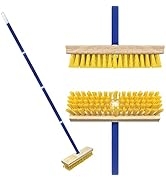 Lola Products Deck Scrub Brush with 48" Long Handle and 9" x 3.5" Scrubber, It's Very Durable Pol...