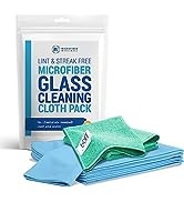 Microfiber Glass Cleaning Cloths | Streak Free Windows & Mirrors | Lint Free Towels | Car Windows...